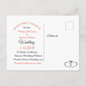 Faire-part Carte postale de préavis de mariage avec photo ver (Dos)