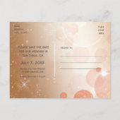 Faire-part Carte postale de préavis de mariage corail et crèm (Dos)