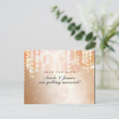 Faire-part Carte postale de préavis de mariage corail et crèm (Debout devant)