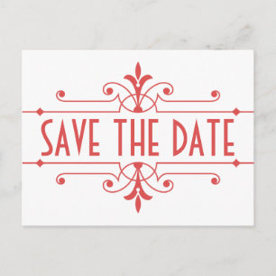 Faire-part Carte postale de préavis de mariage en rouge v2 Fa