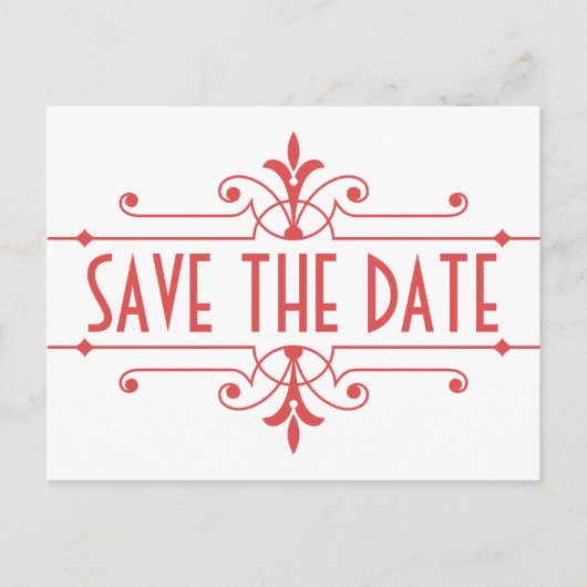 Faire-part Carte postale de préavis de mariage en rouge v2 Fa (Devant)