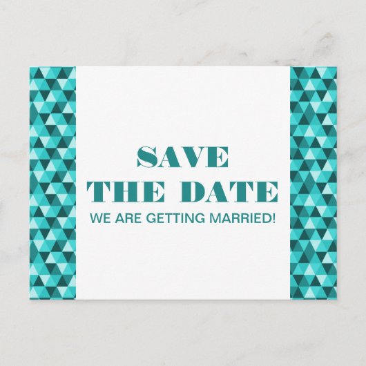 Faire-part Carte postale de préavis de mariage Triangles Géom (Devant)