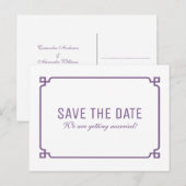 Faire-part Carte postale de préavis Purple Deco Chic (Devant / Derrière)
