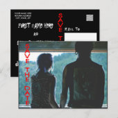 Faire-part Carte postale de punk rock emo punk pour annoncer  (Devant / Derrière)