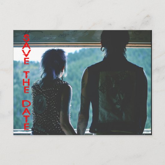 Faire-part Carte postale de punk rock emo punk pour annoncer  (Devant)