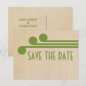 Faire-part Carte postale de rappel Deco Chic verte (Devant / Derrière)