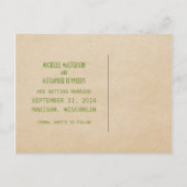 Faire-part Carte postale de rappel Deco Chic verte (Dos)