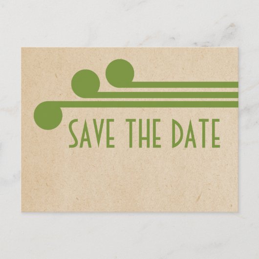 Faire-part Carte postale de rappel Deco Chic verte (Devant)