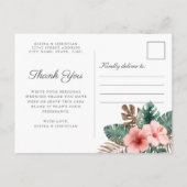 Faire-part Carte postale de remerciement aquarelle tropicale  (Dos)