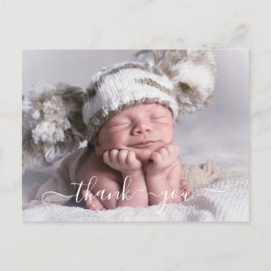 Faire-part Carte postale de remerciement de naissance avec ph