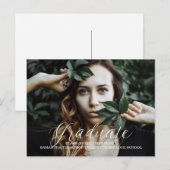 Faire-part Carte postale de remise de diplômes avec écriture (Devant / Derrière)