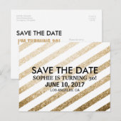 Faire-part Carte postale de rendez-vous à sauvegarder paillet (Devant / Derrière)