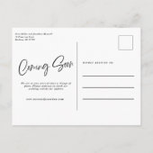 Faire-part Carte postale de report de mariage à écriture rapi (Dos)