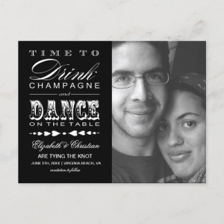Faire-part Carte postale de réservation Champagne Theater Bil