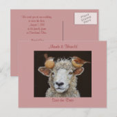 Faire-part Carte postale de réservation de date avec des mout (Devant / Derrière)