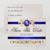 Faire-part Carte postale de réservation Prince & Princesse Bl (Devant / Derrière)