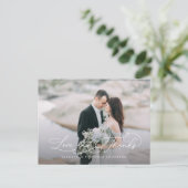 Faire-part Carte postale de romance amour et remerciements (Debout devant)