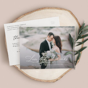 Faire-part Carte postale de romance amour et remerciements