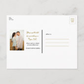 Faire-part Carte postale de rose rose vintage rayée noir et b (Dos)