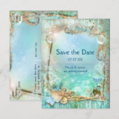Faire-part Carte postale de sauvegarde à date de la mer encha (Devant / Derrière)