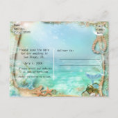 Faire-part Carte postale de sauvegarde à date de la mer encha (Dos)