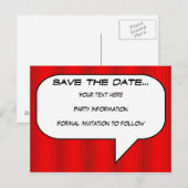 Faire-part Carte postale de sauvegarde de bande dessinée (Devant / Derrière)