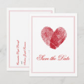 Faire-part Carte postale de sauvegarde de date à empreintes d (Devant / Derrière)