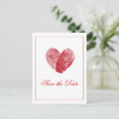 Faire-part Carte postale de sauvegarde de date à empreintes d (Debout devant)