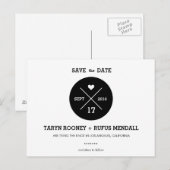 Faire-part Carte postale de sauvegarde de date à rayures mode (Devant / Derrière)