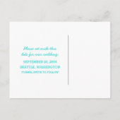 Faire-part Carte postale de sauvegarde de date Aqua D20 Dice (Dos)