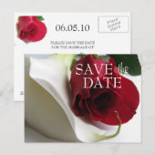 Faire-part Carte postale de sauvegarde de date Calla/Rose (Devant / Derrière)