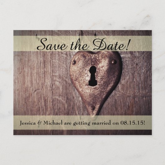 Faire-part Carte postale de sauvegarde de date clé pour mon c (Devant)