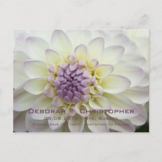 Faire-part Carte postale de sauvegarde de date - Dahlia pourp