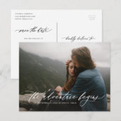 Faire-part Carte postale de sauvegarde de date d'aventure flu (Devant / Derrière)