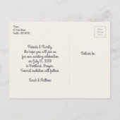 Faire-part Carte postale de sauvegarde de date de canoë rouge (Dos)