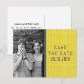 Faire-part Carte postale de sauvegarde de date de code binair (Devant / Derrière)