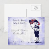 Faire-part Carte postale de sauvegarde de date de drapeau pat (Devant / Derrière)