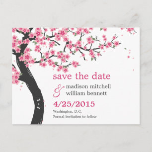 Faire-part Carte postale de sauvegarde de date de fleurs de c