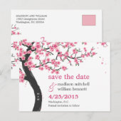 Faire-part Carte postale de sauvegarde de date de fleurs de c (Devant / Derrière)