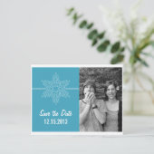 Faire-part Carte postale de sauvegarde de date de flocon de n (Debout devant)