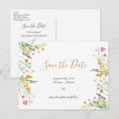 Faire-part Carte postale de sauvegarde de date de floraisons  (Devant / Derrière)