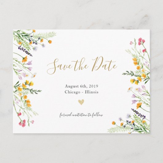 Faire-part Carte postale de sauvegarde de date de floraisons  (Devant)