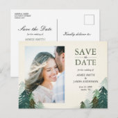 Faire-part Carte postale de sauvegarde de date de forêt arbre (Devant / Derrière)