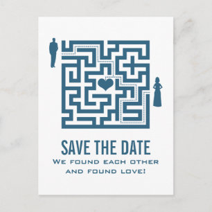 Faire-part Carte postale de sauvegarde de date de labyrinthe