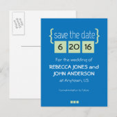 Faire-part Carte postale de sauvegarde de date de mariage ver (Devant / Derrière)