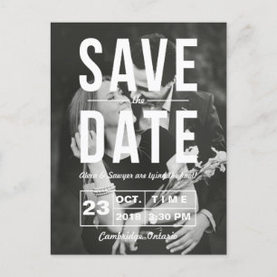 Faire-part Carte postale de sauvegarde de date de photo de ty