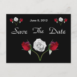 Faire-part Carte postale de sauvegarde de date de roses rouge
