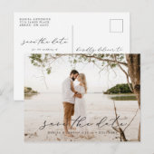 Faire-part Carte postale de sauvegarde de date de script déco (Devant / Derrière)