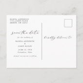 Faire-part Carte postale de sauvegarde de date de script déco (Dos)