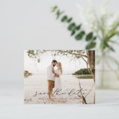 Faire-part Carte postale de sauvegarde de date de script déco (Debout devant)